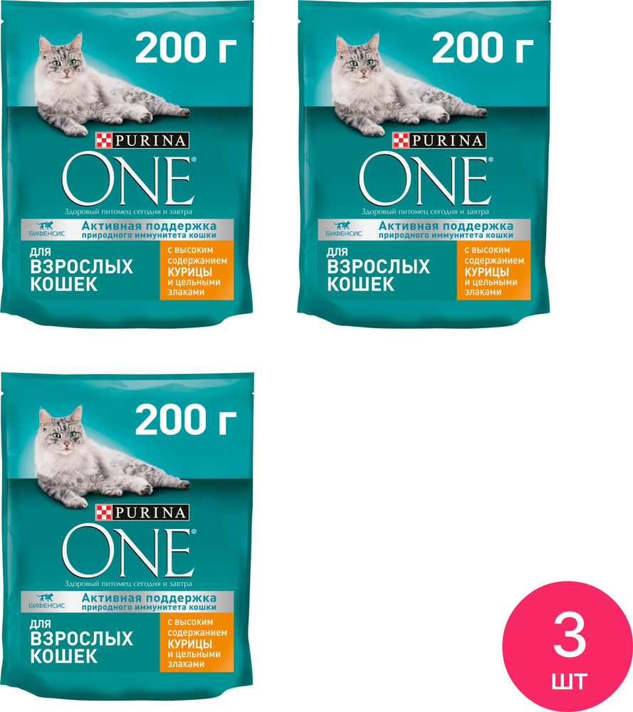 Корм для кошек сухой Purina ONE / Пурина Ван для взрослых животных, гранулы с курицей и цельными злаками #1