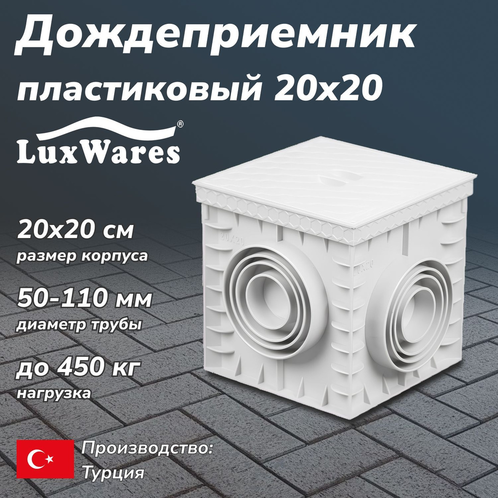 Дождеприемник пластиковый LuxWares 20х20 см (RGR-1001) #1