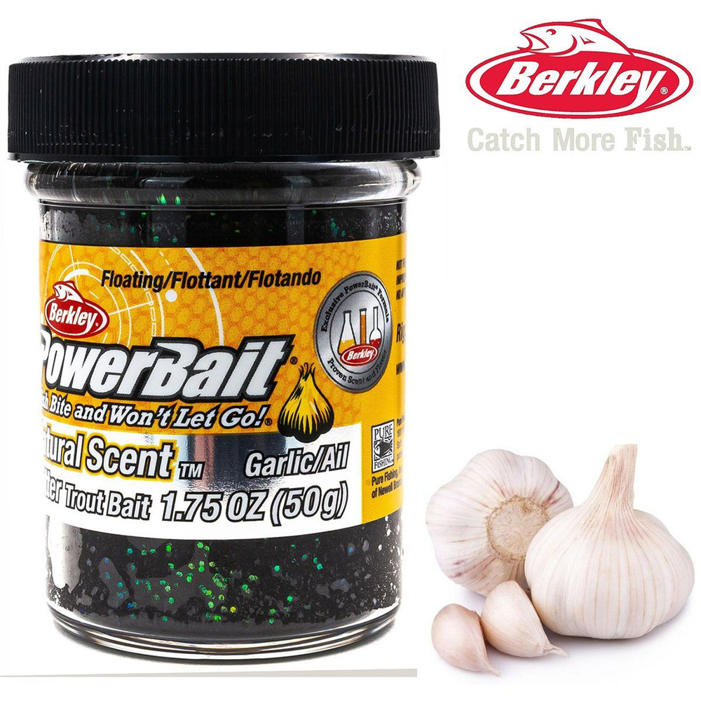 Паста Berkley PowerBait Natural Scent Trout Bait Garlic Black 50g #1