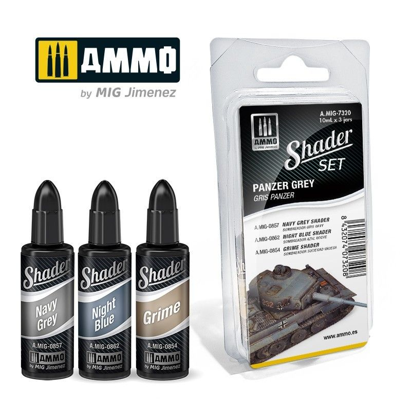 Набор акриловых красок SHADER Set Panzer Grey (Ammo Mig) (3x10ml) #1