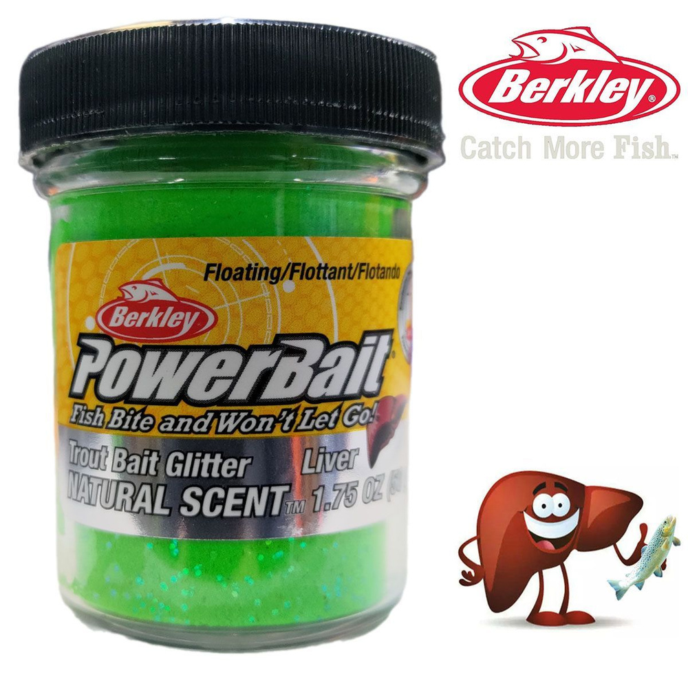 Паста Berkley PowerBait Natural Scent Trout Bait Liver Spring Green 50g #1