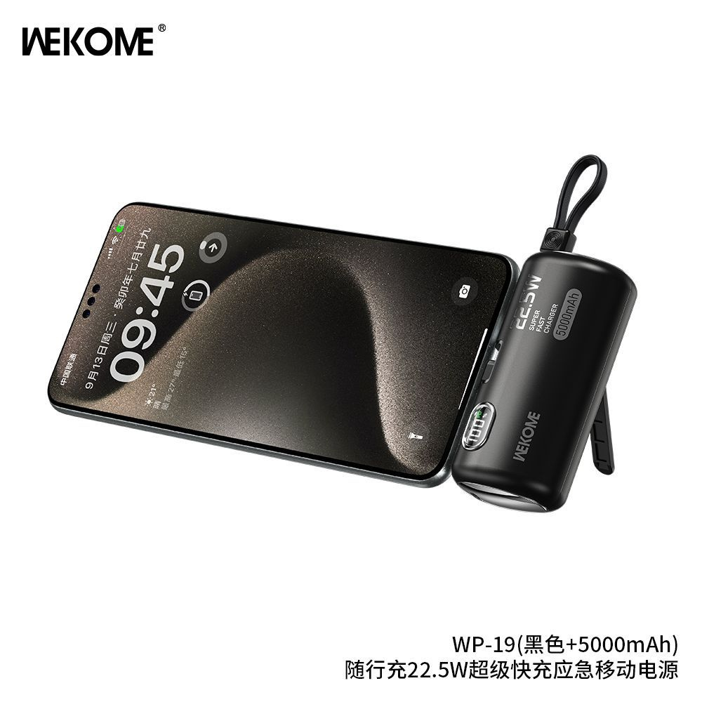 Внешний аккумулятор Power Bank 5000 mAh WEKOME WP-19 black #1