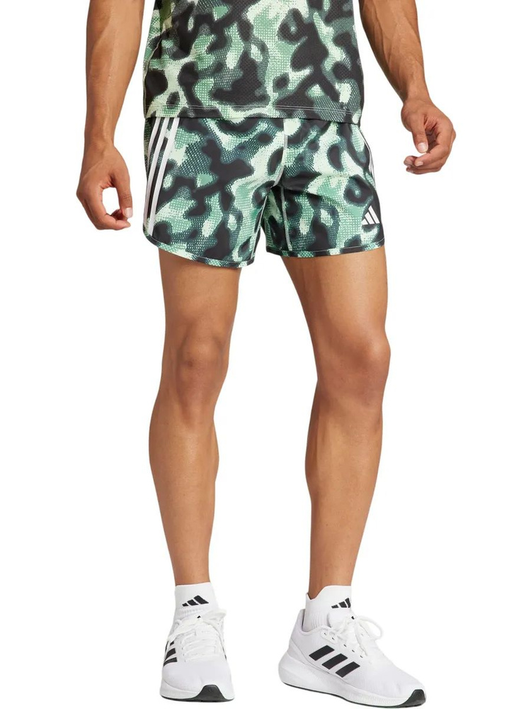 Шорты adidas Own the Run 3-Stripes Allover Print Shorts #1