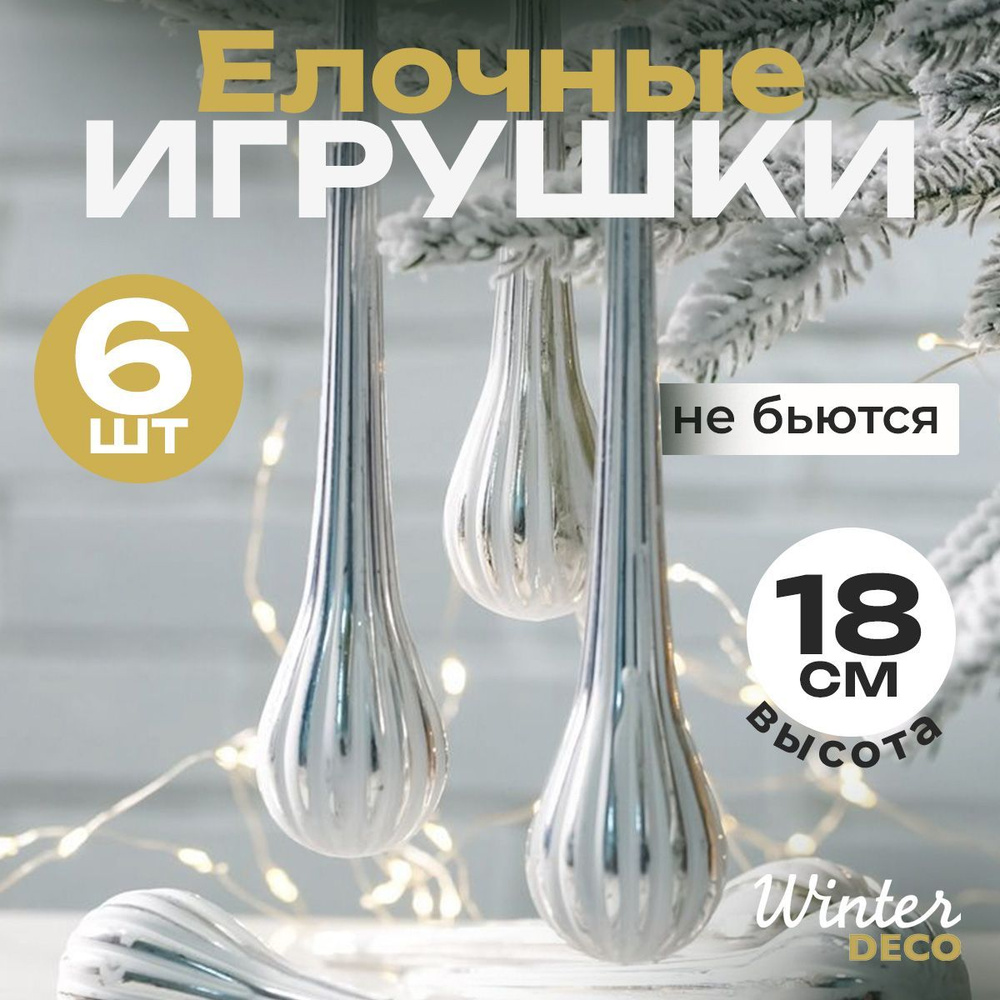 Winter Deco Набор елочных украшений Сосулька 6 шт. #1