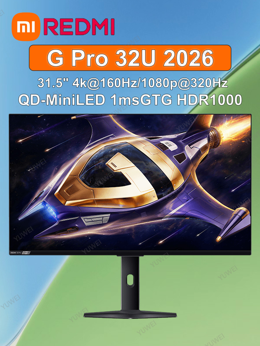Xiaomi31.5"МониторGPro32U,FastIPSMiniLED,4k160Hz,1080p320Hz,1600Nit,1msGtG,HDR1000,,IPS,3840x21604K,320Гц,черныйматовый,серебристый