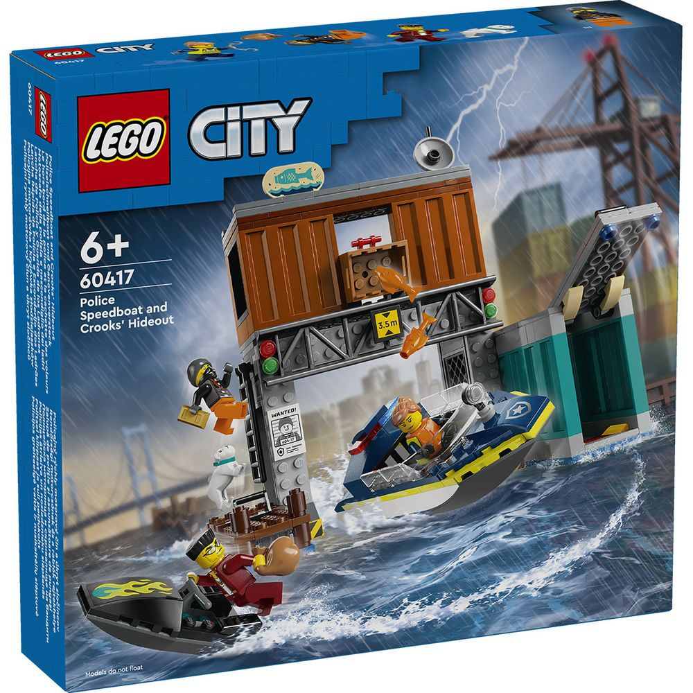 Конструктор LEGO City 60417 Полицейский катер и убежище преступников  #1