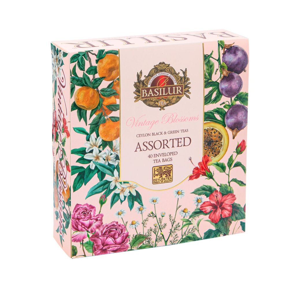 Чай Базилур Ассорти Винтажные цветы 40 пакетиков #1