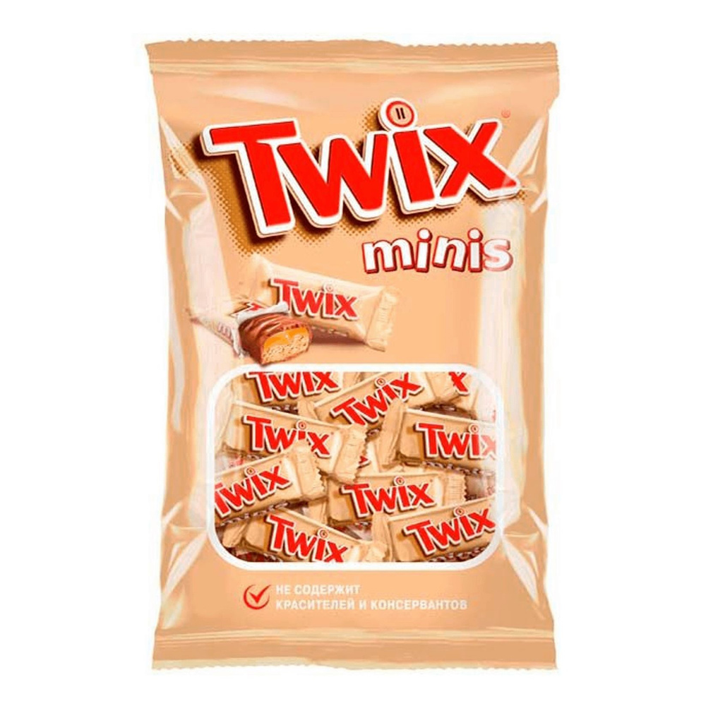 Шоколадный Батончик Twix Minis Шоколадный С Печеньем И Карамелью, 1 шт по 184 г  #1