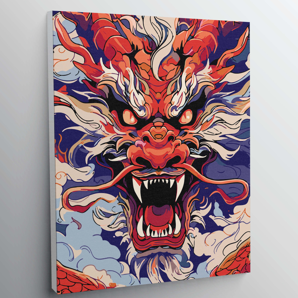 Алмазная мозаика, картина стразами без подрамника - Гнев дракона 40x50 см.  #1