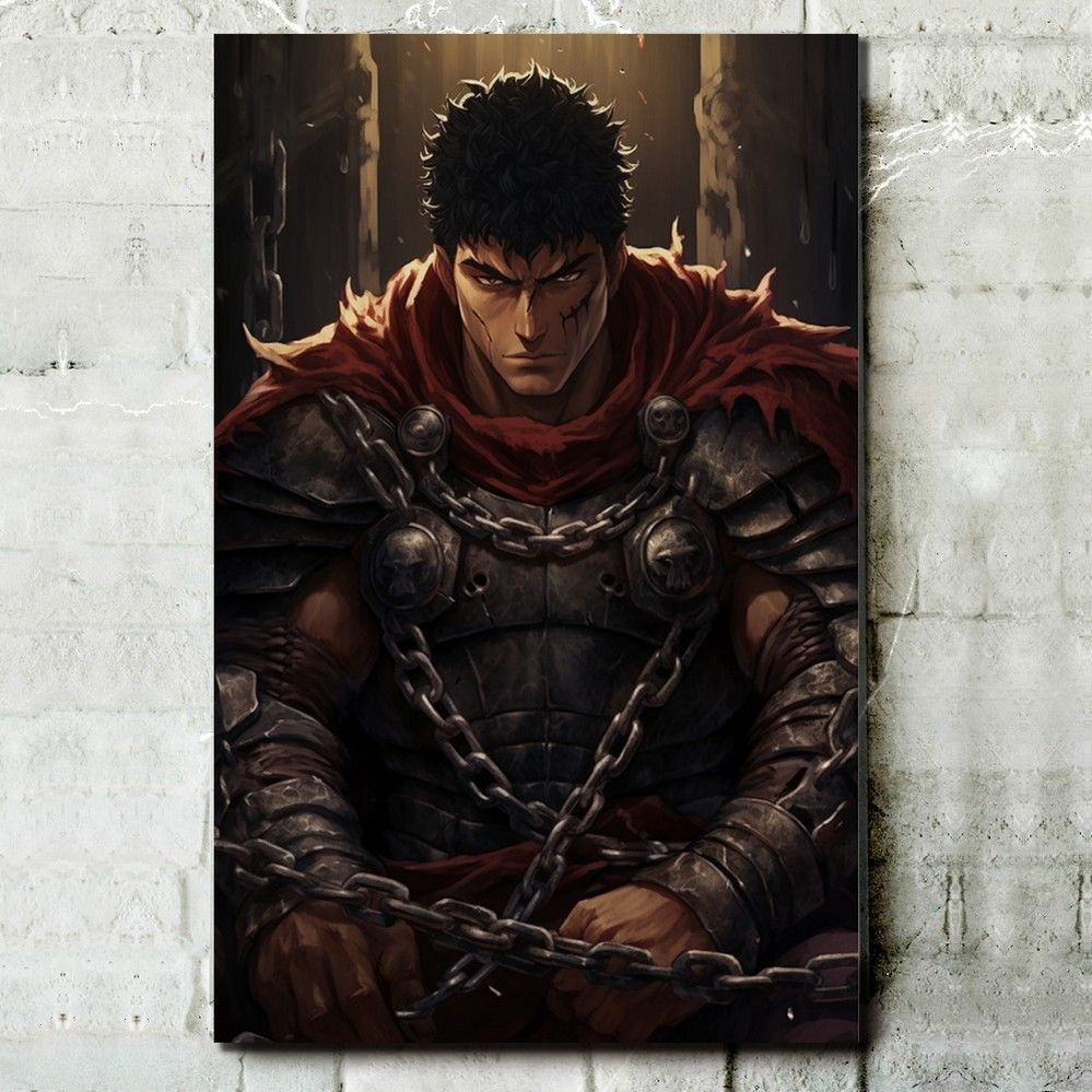 Картина интерьерная на дереве аниме Берсерк (Гатс, Berserk, Арт, Манга, epic) - 13546 В  #1