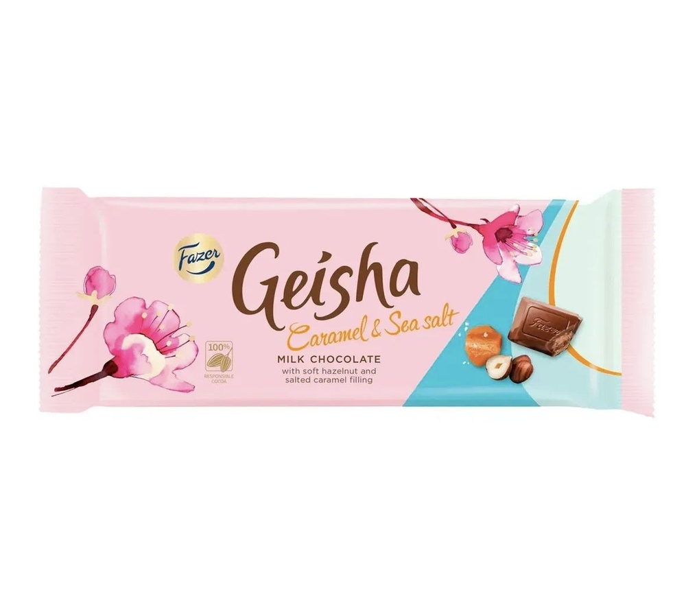 Молочный шоколад Geisha Caramel and Sea Salt от Fazer 100 грамм.(Финляндия)  #1