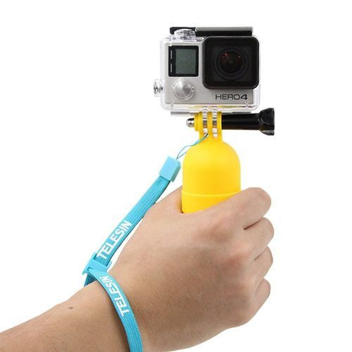 Ребристая желтая ручка-поплавок для экшн камер GoPro, DJI Osmo Action, Insta360 One R  #1
