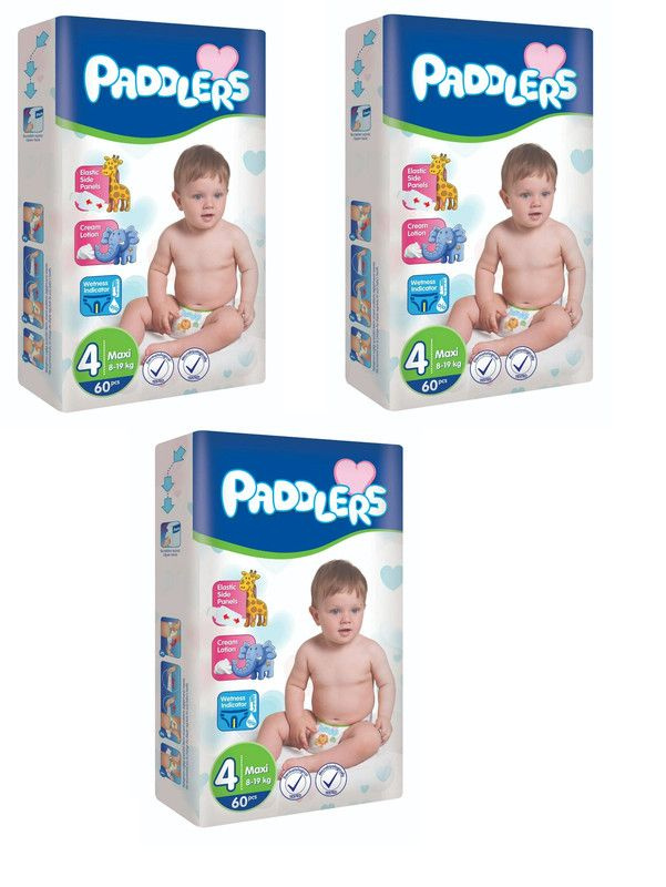 Paddlers Подгузники детские Jumbo pack, №4 (8-19 кг) Maxi, 60 шт/уп, 3 уп #1