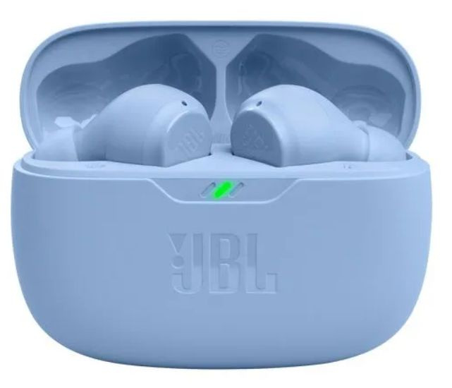 JBL Наушники беспроводные с микрофоном JBL Wave Beam, Bluetooth, Lightning, USB Type-C, голубой  #1