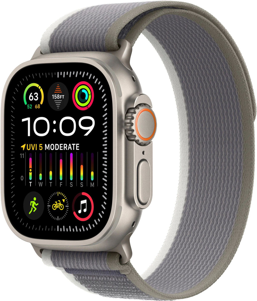 Умные часы Apple Watch Ultra 2 49 мм Titanium Case GPS + Cellular, Green Gray Trail Loop #1