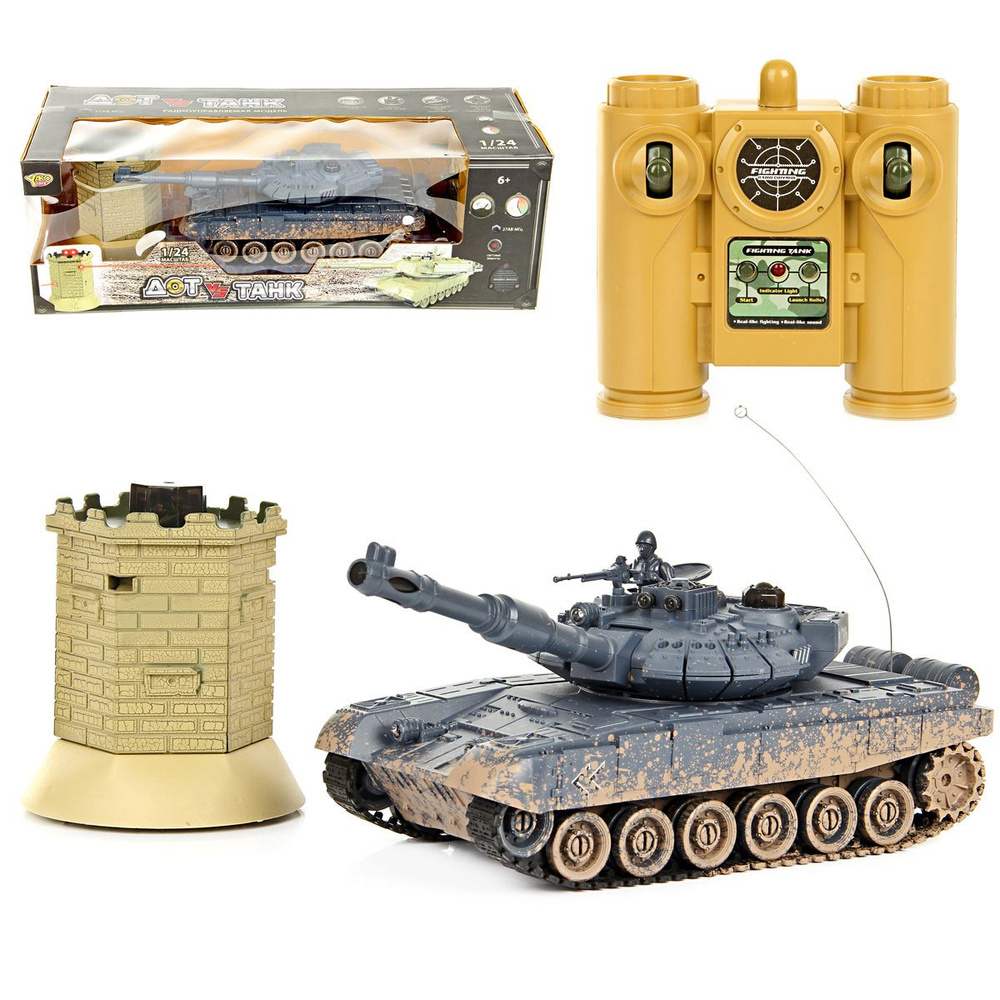 Игрушка танк на радиоуправлении со светом и звуком, Veld Co / Игровой танк на пульте управлении / Игрушечная #1