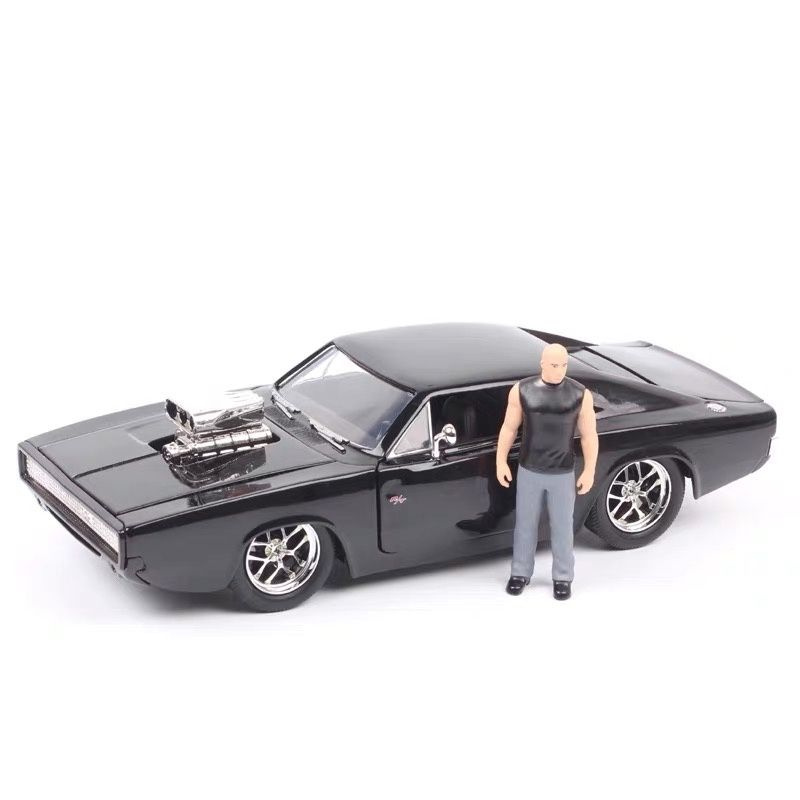 Машинка Jada Toys DOM'S Dodge Charger R/T 1970 Fast & Furious 7 Black, С моделью персонажа ,1:24  #1