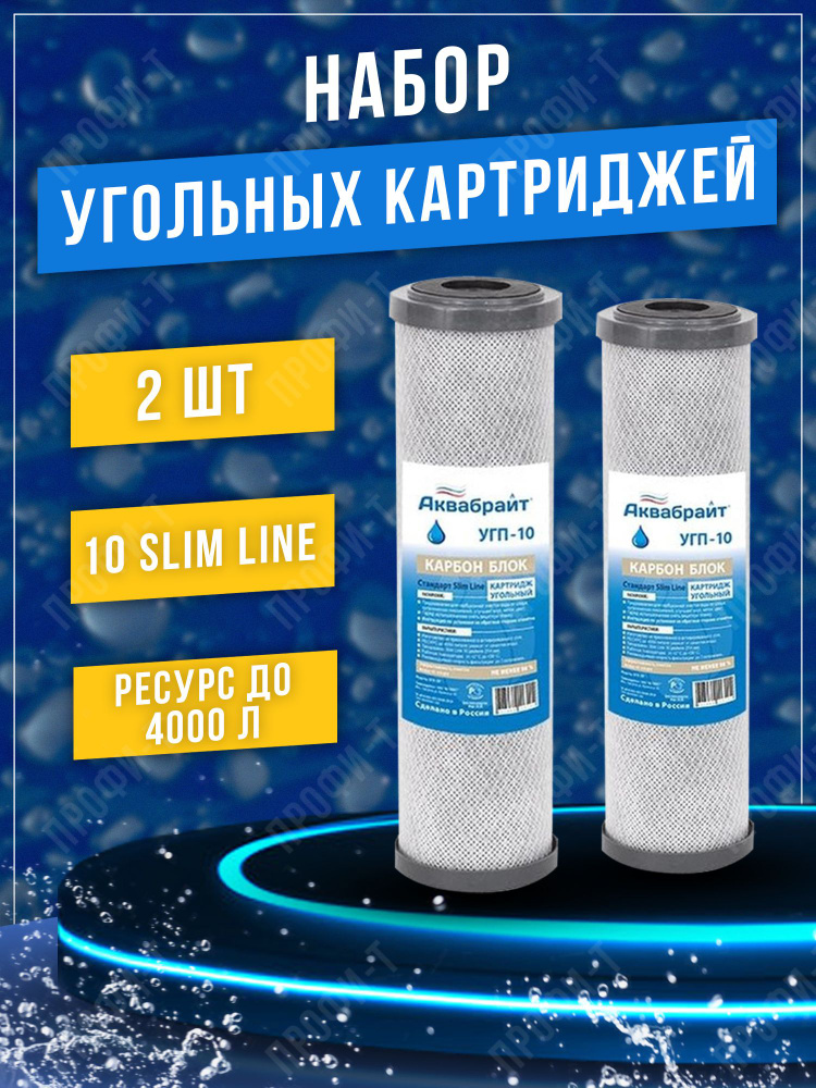 Картридж угольный Стандарт Slim line УГП-10 (2 штуки) #1