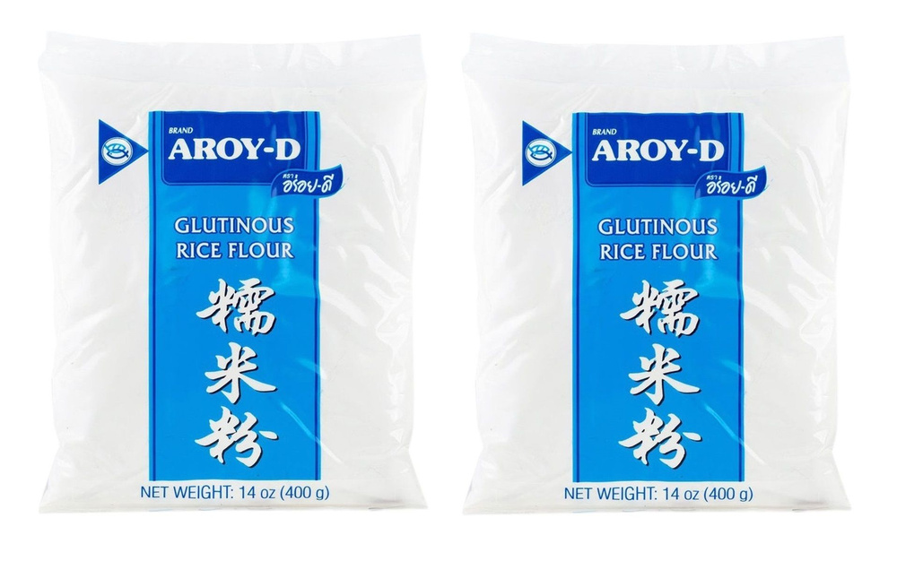 Мука рисовая клейкая, без глютена, Aroy-d, Таиланд, 400 г х 2шт  #1