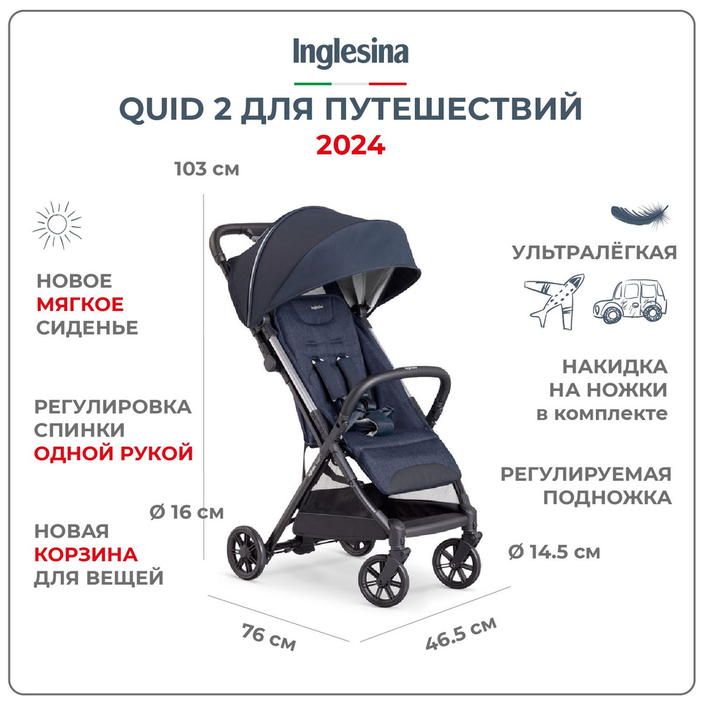 Прогулочная коляска Inglesina QUID 2, цвет Midnight Blue #1