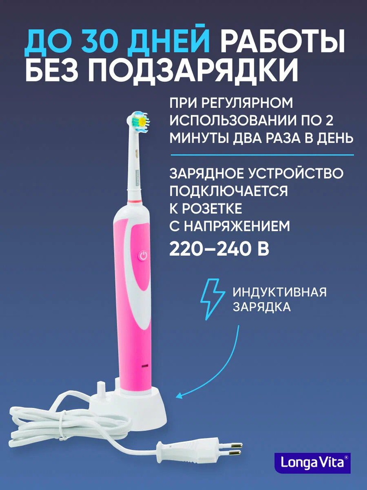 Электрическая зубная щетка LONGA-VITA Professional Pink (KAB-4P) #1