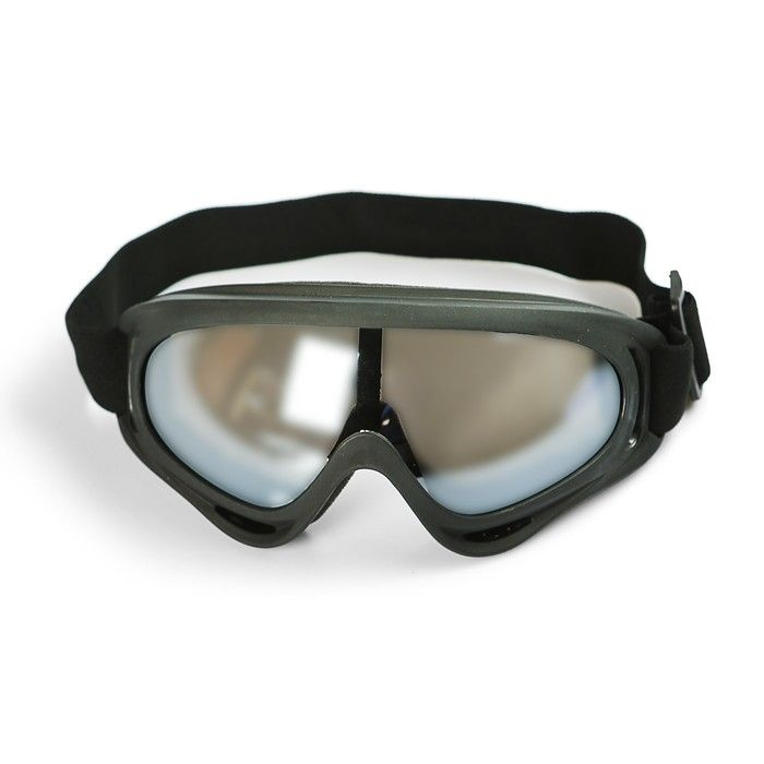 Очки-маска для езды на мототехнике Sima-land стекло хром, цвет черный (3734822)  #1