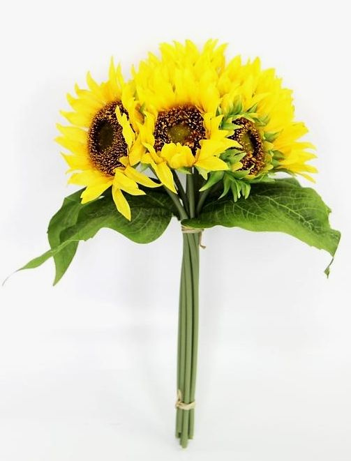 Букет искусственных цветов, подсолнухи жёлтые, 34 см, Китай  #1