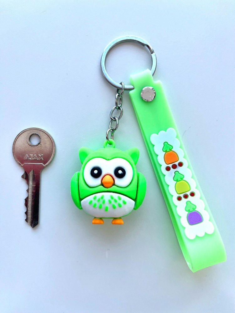 Брелок игрушка на ключи Сова зеленая #1