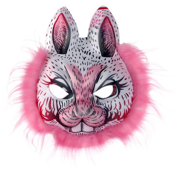 Карнавальная маска Заяц , цвет розовый #1