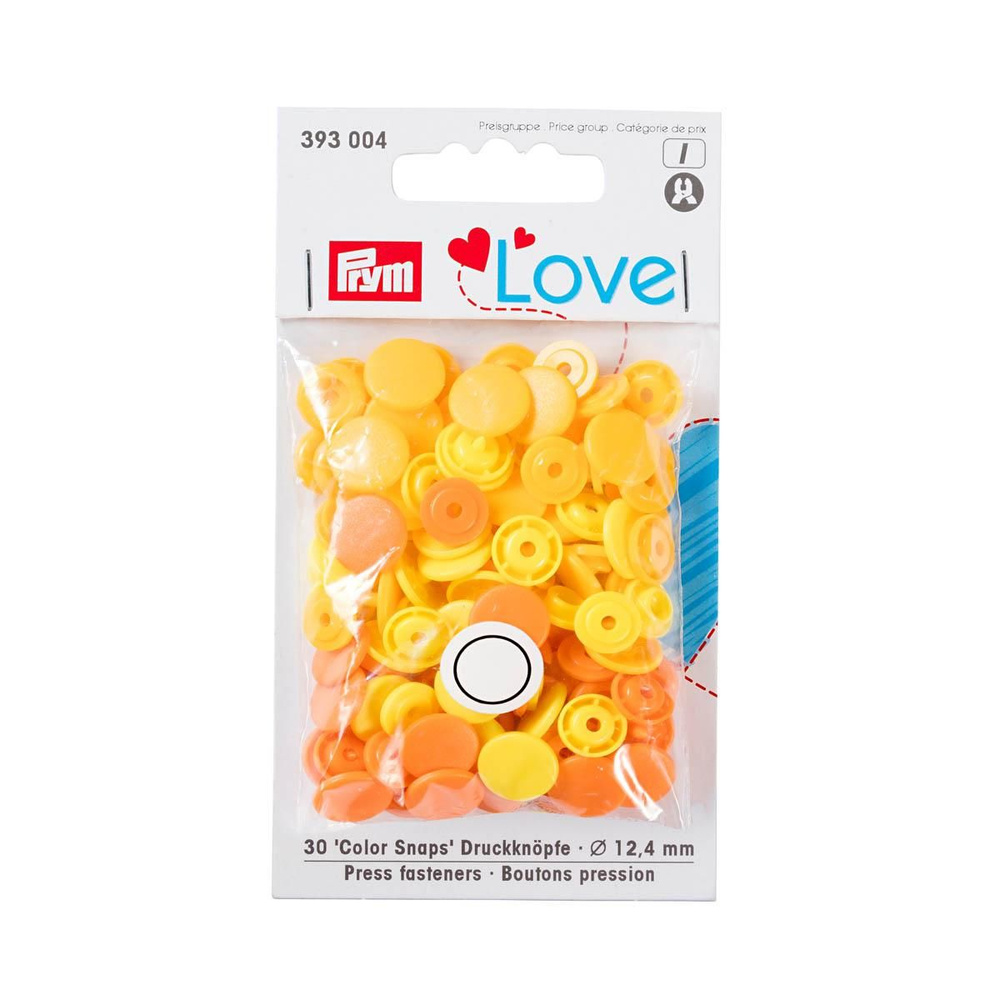 Кнопки PRYM "Love", Color Snaps, 12,4 мм, желто-оранжевые, 393004, 30 шт #1