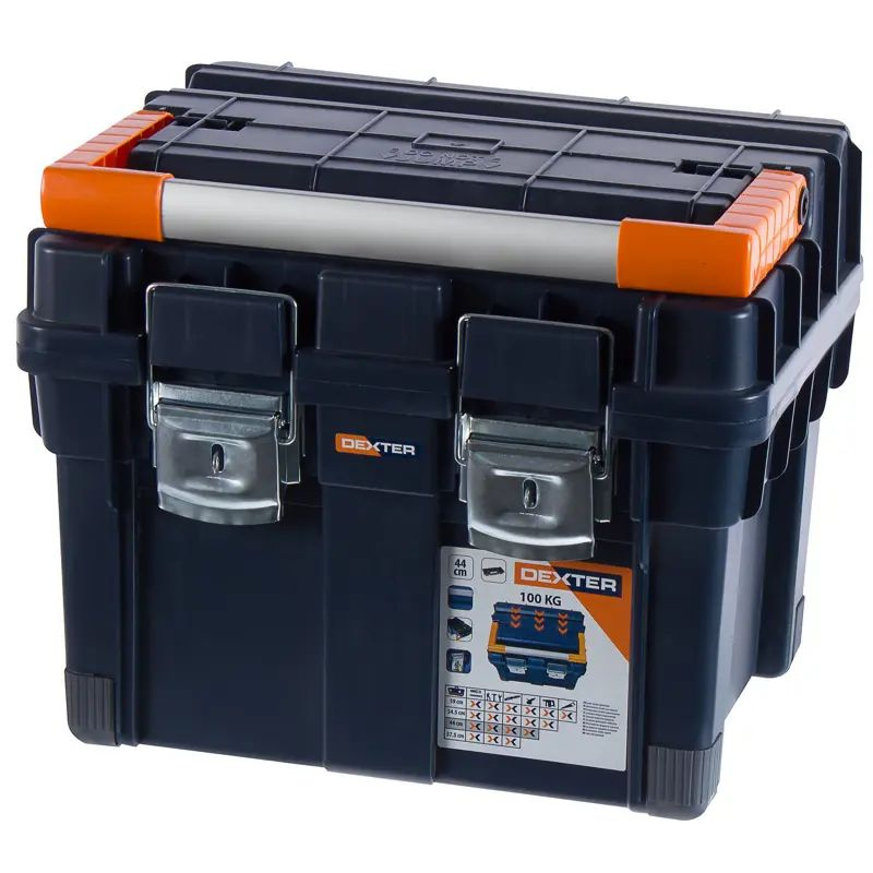 Ящик для инструмента Dexter HD Compact1 450x350x350 мм, пластик, цвет синий  #1
