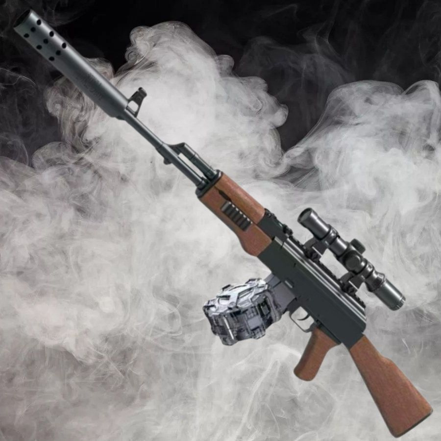 Игрушечный орбизный автомат AKM / оружие с мягкими пулями Орбиз Калашников(прицел и глушитель в комплекте) #1