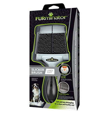 FURminator Slicker Brush Large Soft / Пуходерка Фурминатор для собак и кошек с Мягкими щетинками, 1 шт #1