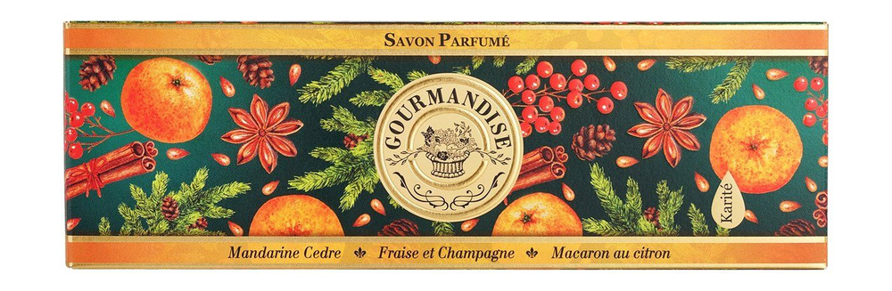 Набор натурального мыла с ароматом мандарина, шампанского и макаронс Savon Parfume Set  #1