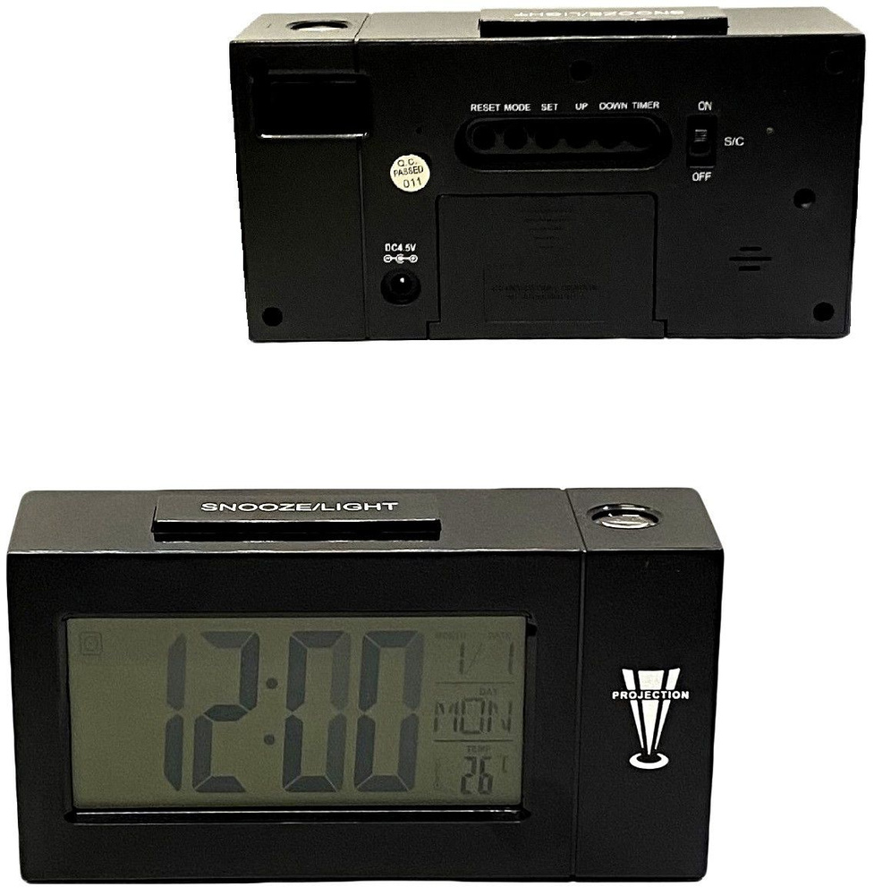 Часы электронные DS-618 (будильник, датчик температуры) работает от батареек 3*ААА 55 755  #1