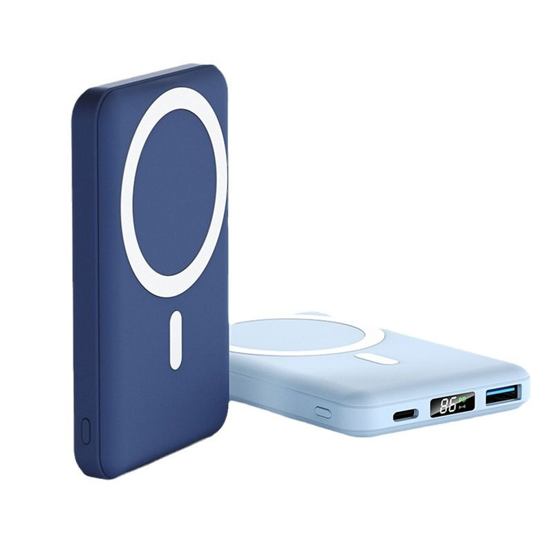 MagSafe Внешний аккумулятор Магнитная беспроводная зарядка PowerBank 10000 mAh, 10000 мАч, синий  #1