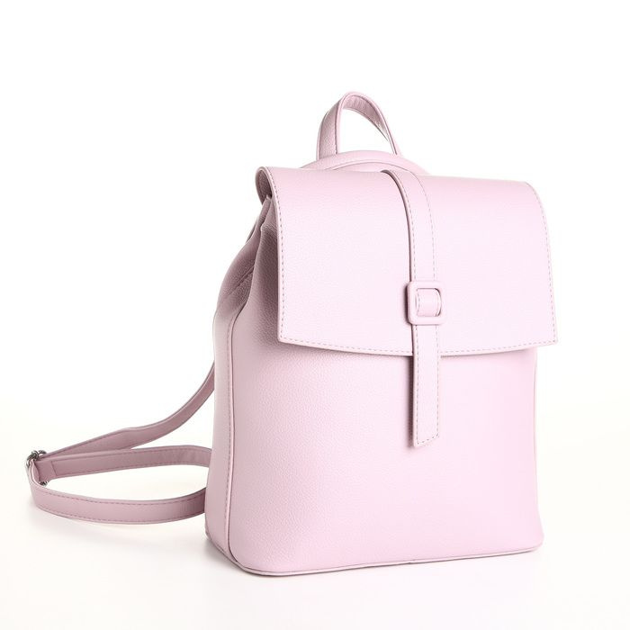 Рюкзак городской из искусственной кожи на молнии, цвет розовый  #1