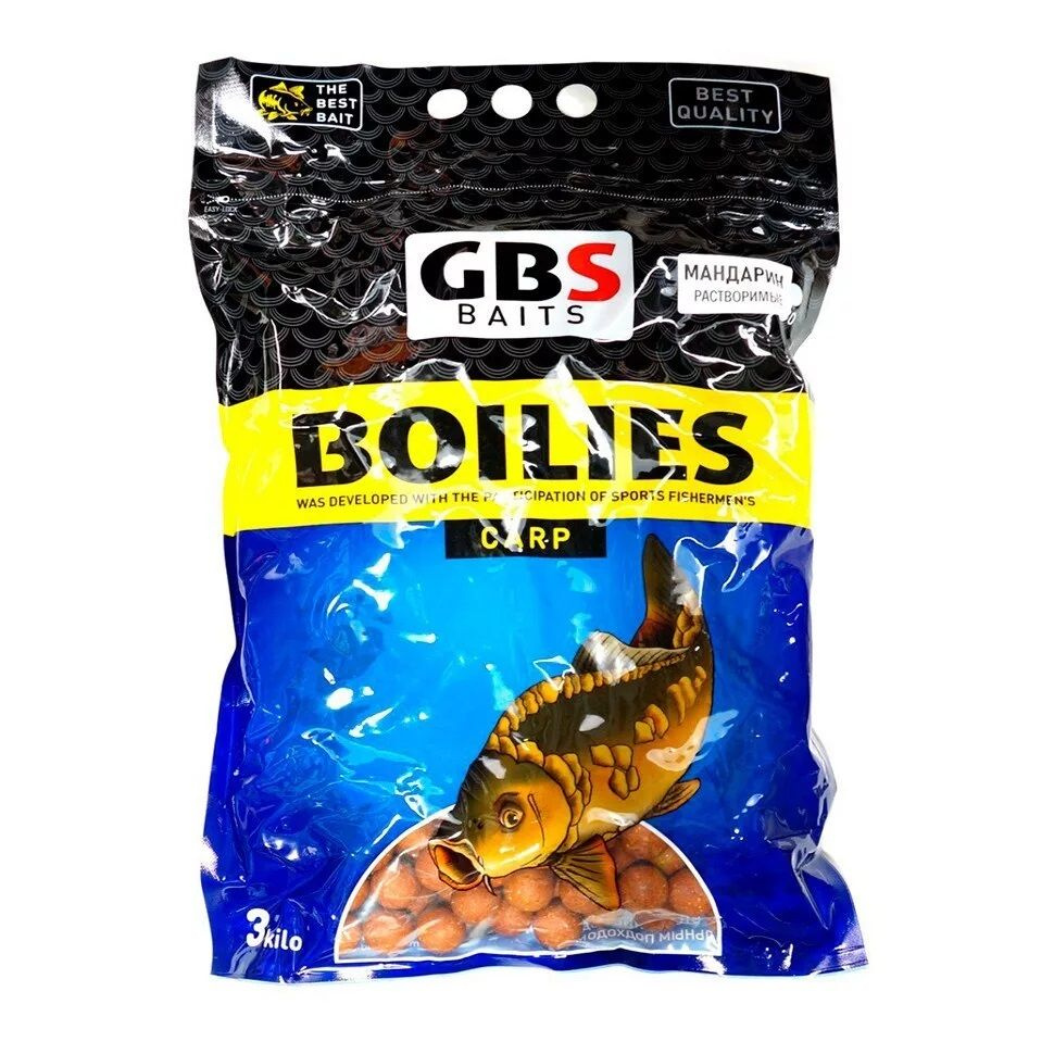 Бойлы тонущие пылящие 24 мм Мандарин GBS - Baits Tangerine Soluble, 3 кг  #1