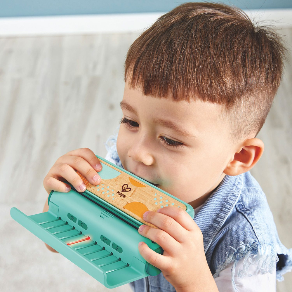 Развивающая музыкальная игрушка для малышей Губная гармошка, бирюзовая  #1