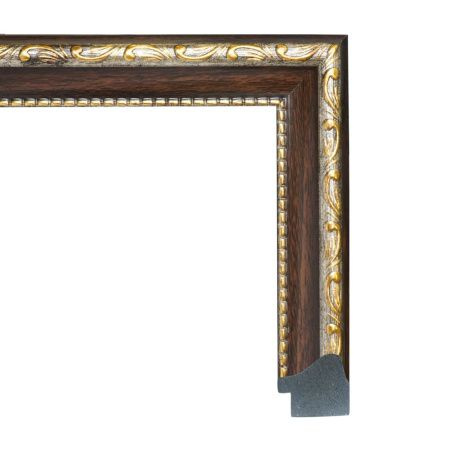 Рама для картин 40х60 см из пластикового багета без стекла и картона, коричневый с золотом.  #1