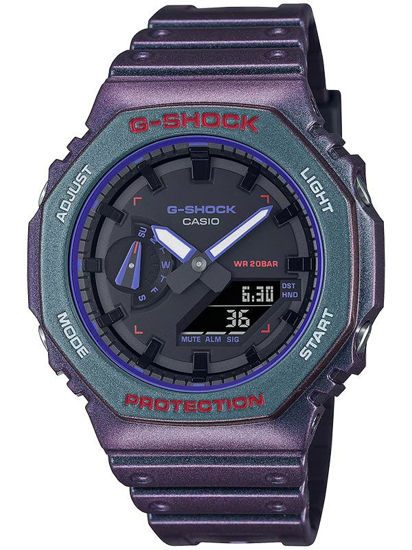 Противоударные мужские наручные часы Casio G-Shock GA-2100AH-6A с подсветкой, будильником и секундомером #1