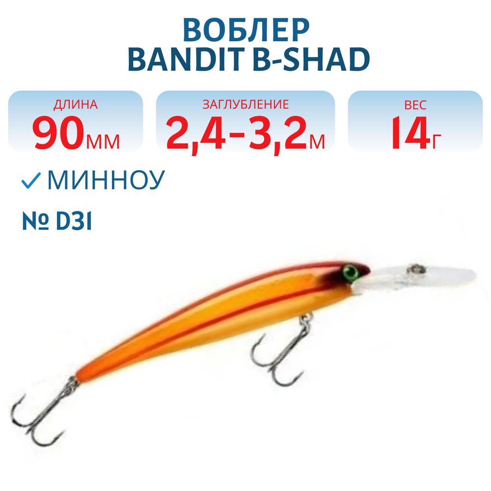 Воблер BANDIT B-SHAD, 14 гр, цвет D31 #1