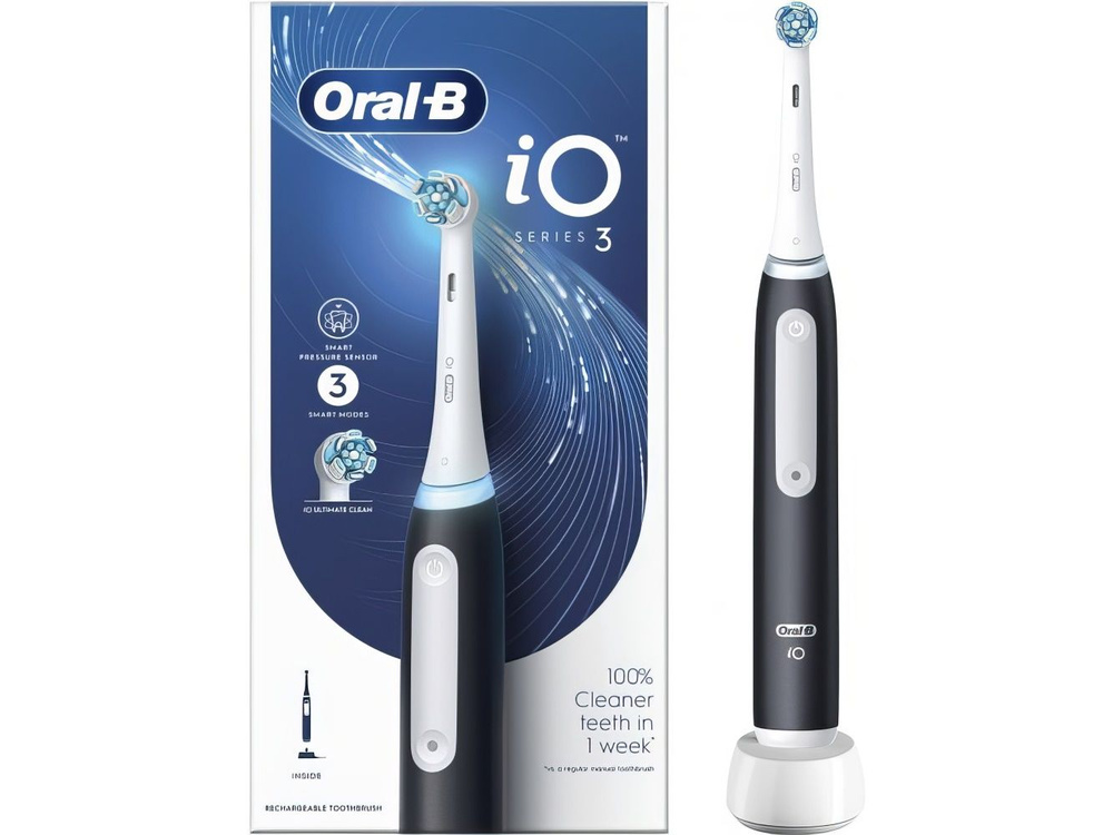 Электрическая зубная щётка Braun Oral-B iO3 Blush Mate Black (матовый чёрный)  #1