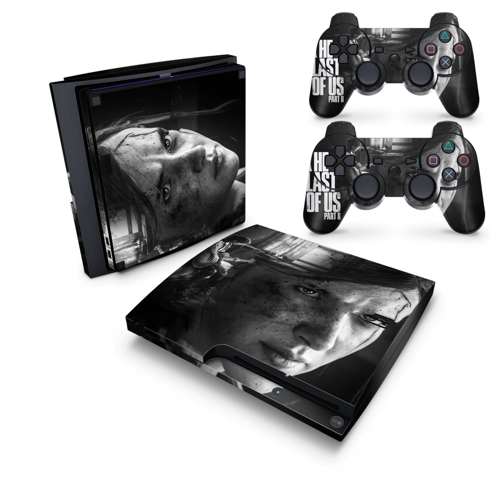 Наклейка The Last of Us для игровой приставки Sony PlayStation 3 Slim полный комплект геймпады  #1