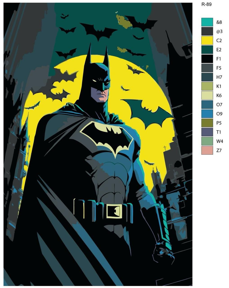 Картина по номерам R-89 "Супергерои. Бэтмен" 60x90 см #1