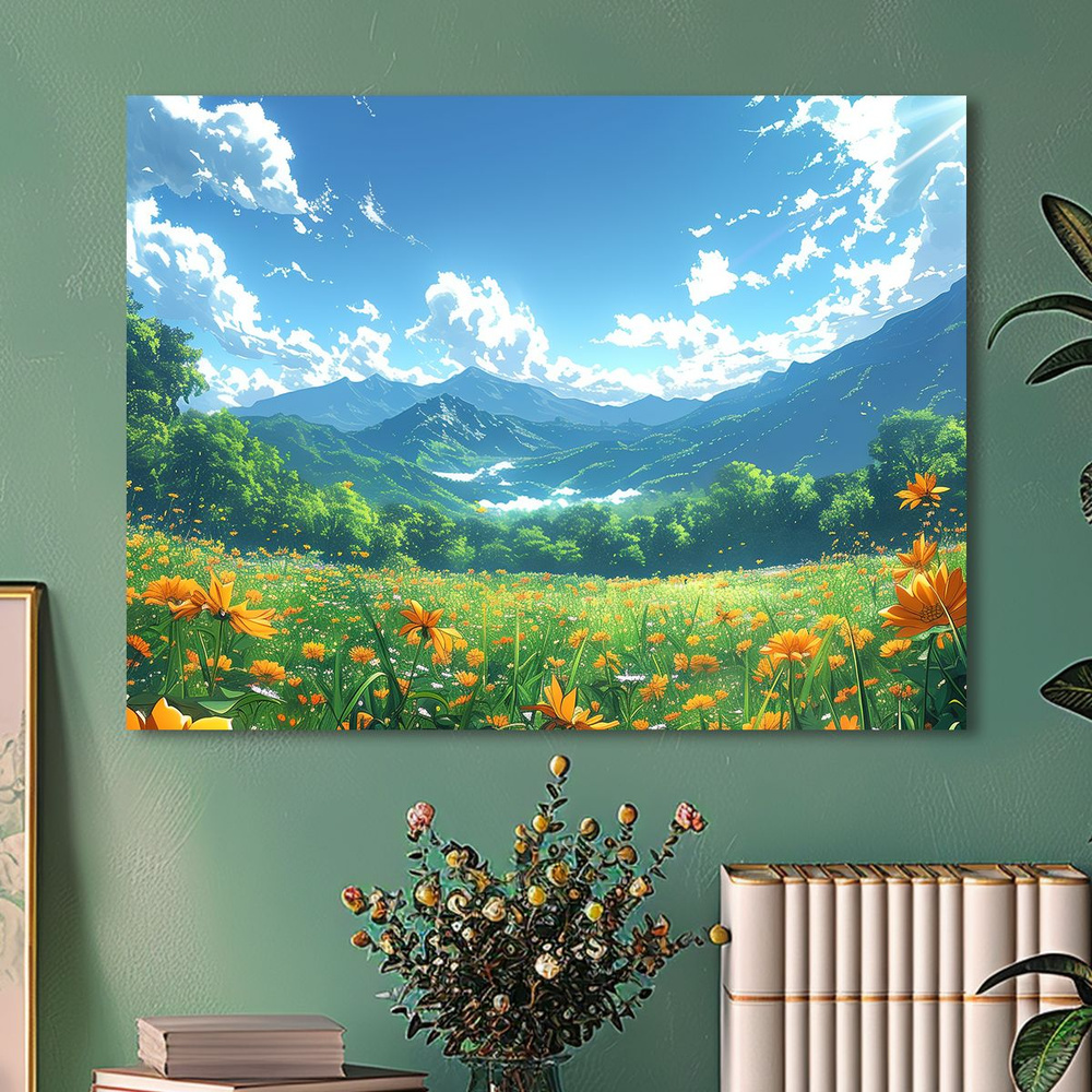 ДоброДаров Картина "Цветы в горах", 48  х 38 см #1