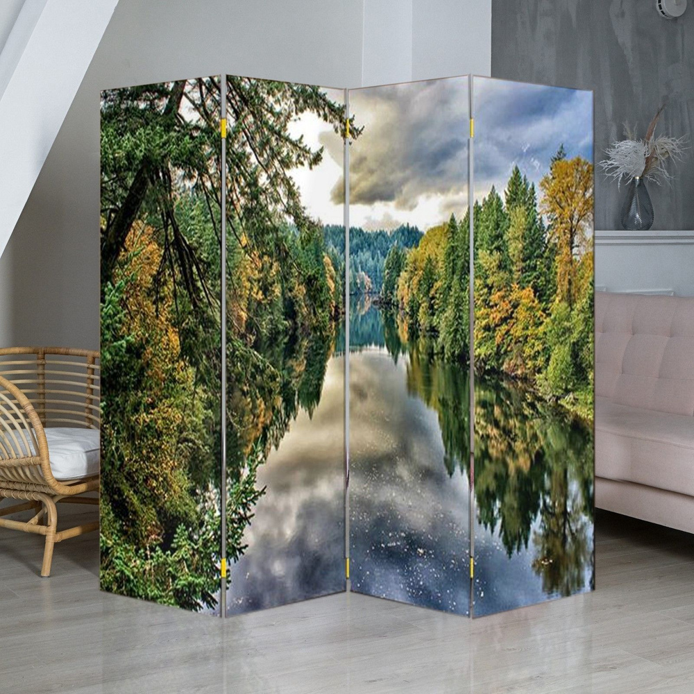 Ширма интерьерная "Лесная река", 200 x 160 см #1