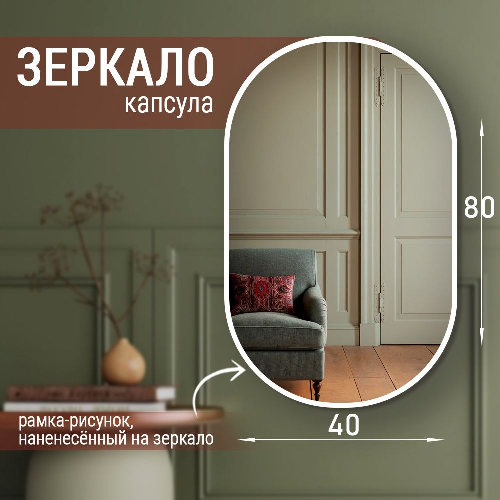 MIRROR'S Зеркало интерьерное, 40 см х 80 см, 1 шт #1