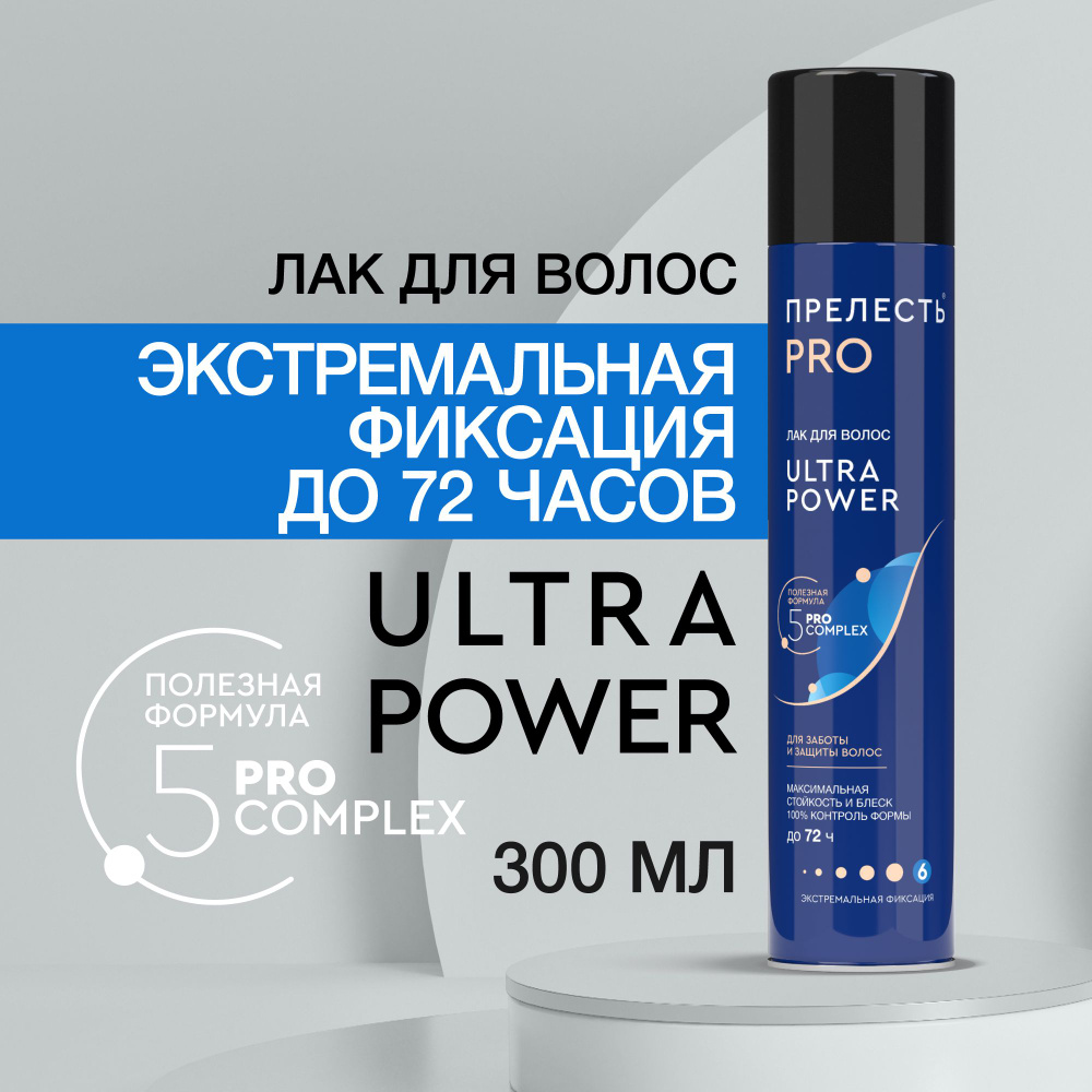 Лак для волос Прелесть Professional Ultra Power, сверхсильная фиксация - 300 мл  #1