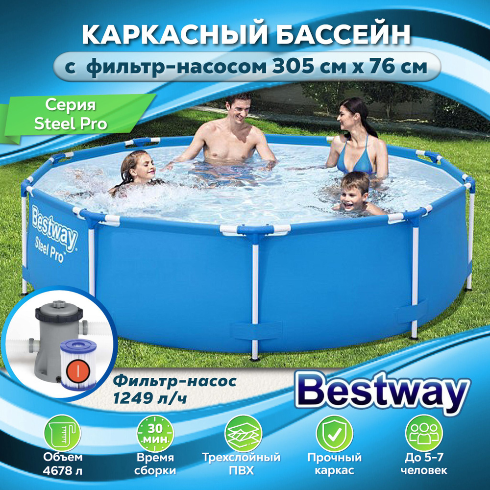 Бассейн Каркасный Bestway целевая аудитория: Взрослая, Детская - купить по  доступным ценам в интернет-магазине OZON (976229521)